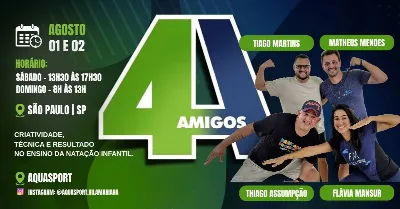 Imersão dos 4 Amigos da Natação Infantil - 100% Prático em São Paulo | SP