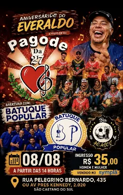 Pagode da 27 com Batuque Popular e aniversário Everaldo