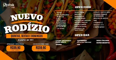 18H SEXTA | RODÍZIO COMPLETO OPEN FOOD & OPEN BAR + RODADAS DUPLAS c/ DJs
