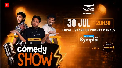 Show de comédia stand up com Leandro Leitte, Dênis Pimentinha e Wemerson Repolho.