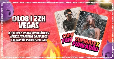 COMBATE X FUNKADÃO: 2 FESTAS NA MESMA NOITE COM 8 DJS | pop, reggaeton, brasilidades & muito funk!